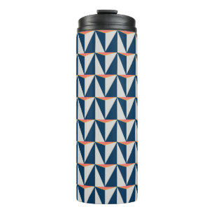 Navy Blue und Gray Geometric Thermosbecher