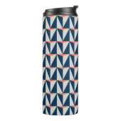Navy Blue und Gray Geometric Thermosbecher (Nach links gedreht)