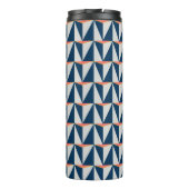 Navy Blue und Gray Geometric Thermosbecher (Rückseite)