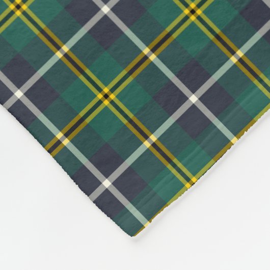 Navy Blue und Green Clan Turnbull Jagd Tartan Fleecedecke (Ecke)