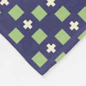 Navy Blue und Green Mosaik Fleecedecke (Ecke)