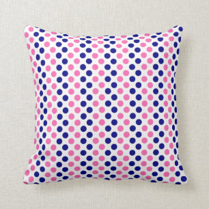 Navy Blue und Hot Pink Polka Dot Muster Kissen