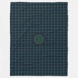 Navy Blue und Hunter Green Tartan Kariert Fleecedecke