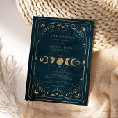 Navy Blue und Imitate Gold Elegant Celestiding Einladung