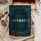 Navy Blue und Imitate Gold Elegant Celestiding Einladung