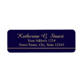 Navy Blue und Imitate Gold Foil Elegantes Skript (Vorne)