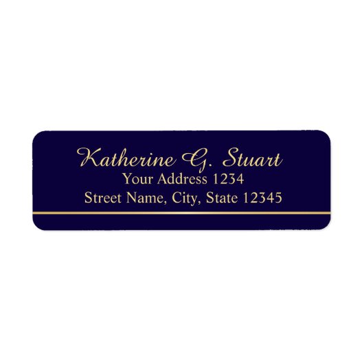 Navy Blue und Imitate Gold Foil Elegantes Skript (Vorne)