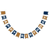 Navy Blue und Imitate Gold Glitzer Happy Birthday Wimpelkette (Alle)