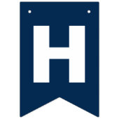 Navy Blue und Imitate Gold Glitzer Happy Birthday Wimpelkette (Zweite Fahne)