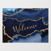 Navy Blue und Imitate Gold Glitzer Marble Agate Fensteraufkleber (Blatt)
