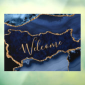 Navy Blue und Imitate Gold Glitzer Marble Agate Fensteraufkleber (Blatt 3)