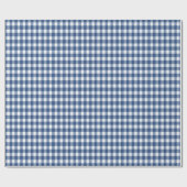 Navy Blue und Ivory Gingham Geschenkpapier (Flach)