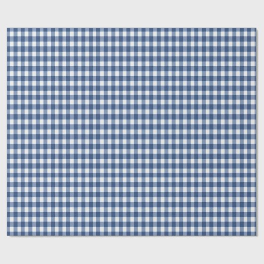 Navy Blue und Ivory Gingham Geschenkpapier (Flach)