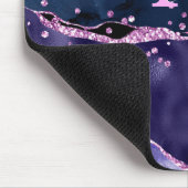Navy Blue und Lila Glitzer Ocean Agate Mousepad (Ecke)