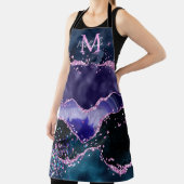 Navy Blue und Lila Glitzer Ocean Agate Schürze (InSitu)