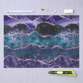 Navy Blue und Lila Glitzer Ocean Agate Seidenpapier (Handwerk)