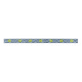 Navy Blue und Lime Green Chevrons Custom Monogram Satinband (Vorderseite)