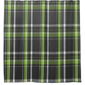 Navy Blue und Lime Green Scotland Tartan Duschvorhang (Vorderseite)