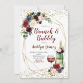 Navy Blue und Marsala Wine Brautparty Einladung (Vorderseite)