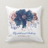 Navy Blue und Mauve Floral Elegantes Wasser