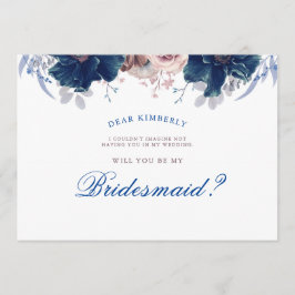 Navy Blue und Mauve - Werden Sie meine Bridesmaid  Einladung