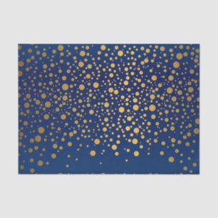 Navy Blue und Metallic Gold Confetti Seidenpapier