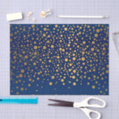 Navy Blue und Metallic Gold Confetti Seidenpapier (Handwerk)
