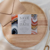 Navy Blue und Orange Agate Save the Date Einladung