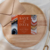 Navy Blue und Orange Agate Save the Date Einladung