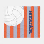 Navy Blue und Orange Riesenvolleyball gestreift Fleecedecke (Vorderseite (Horizontal))