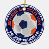 Navy Blue und Orange Soccer ⚽ Keramik Ornament (Vorne)