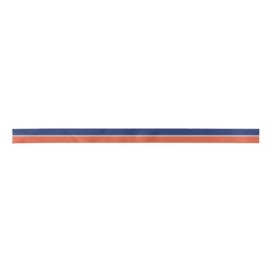 Navy Blue und Orange Streifen Satinband (Vorderseite)