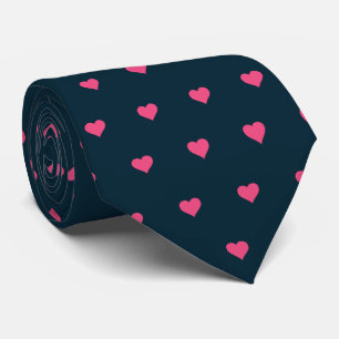 Navy Blue und Pink Hearts Neck Tie Krawatte