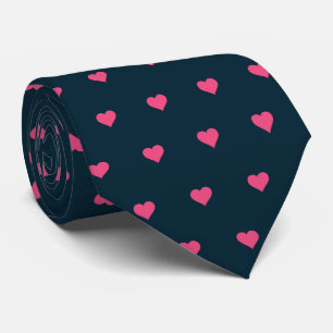 Navy-Blue und Pink-Herzen Krawatte