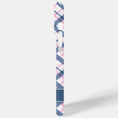 Navy Blue und PInk Kariertes Muster Case-Mate iPhone Hülle (Rückseite / Links)