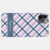 Navy Blue und PInk Kariertes Muster Case-Mate iPhone Hülle (Rückseite (Horizontal))