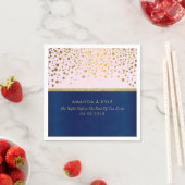 Navy Blue und Pink mit Gold Confetti Dot Design Serviette (Beispiel)