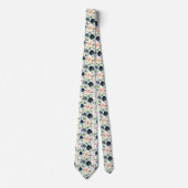 Navy Blue und Pink Watercolor Floral Rose Krawatte (Vorderseite)