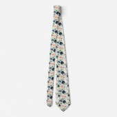 Navy Blue und Pink Watercolor Floral Rose Krawatte (Rückseite)