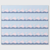 Navy Blue und Pink Whale Geschenkpapier (Flach)