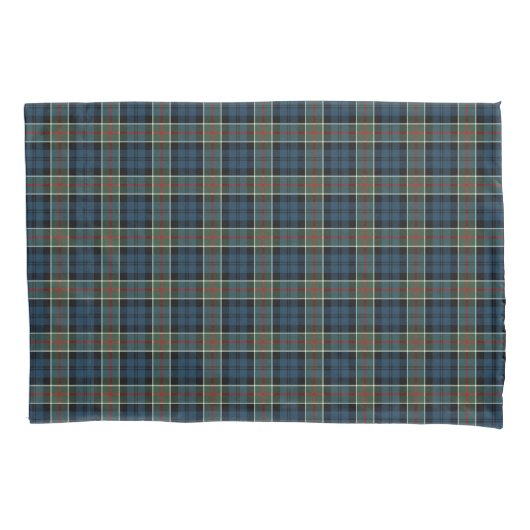 Navy Blue und Red Colquhoun Clan Tartan Kissenbezug (Vorderseite)