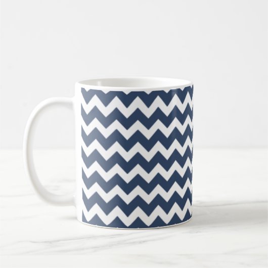 Navy Blue und Red Custom Monogram Kaffeetasse (Links)