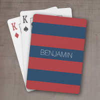 Navy Blue und Red Rugby Stripes mit Individuelle N