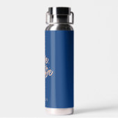 Navy Blue und Rose Gold Bride Stamm Bachelorette Trinkflasche (Rückseite)