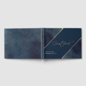 Navy Blue und Rose Gold Custom Gästebuch (Voll)