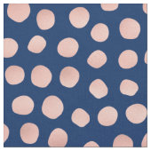 Navy Blue und Rose Gold Dot Fabric Stoff (Nahaufnahme)