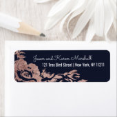 Navy Blue und Rose Gold Floral Adresse (Insitu)