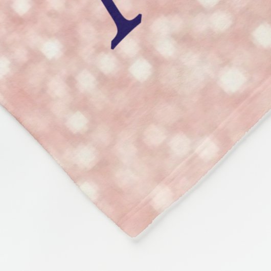 Navy Blue und Rose Gold Floral Fleecedecke (Ecke)