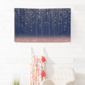 Navy Blue und Rose Gold Glitzer Sparkle Hintergrun Banner (Insitu)