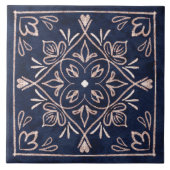 Navy Blue und Rose Gold Modern Fliese (Vorderseite)